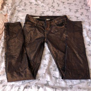 Decree Bronze Shiny Skinny Jeans
